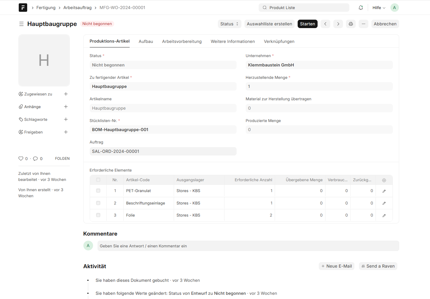 ERPNext Demo Vorschau